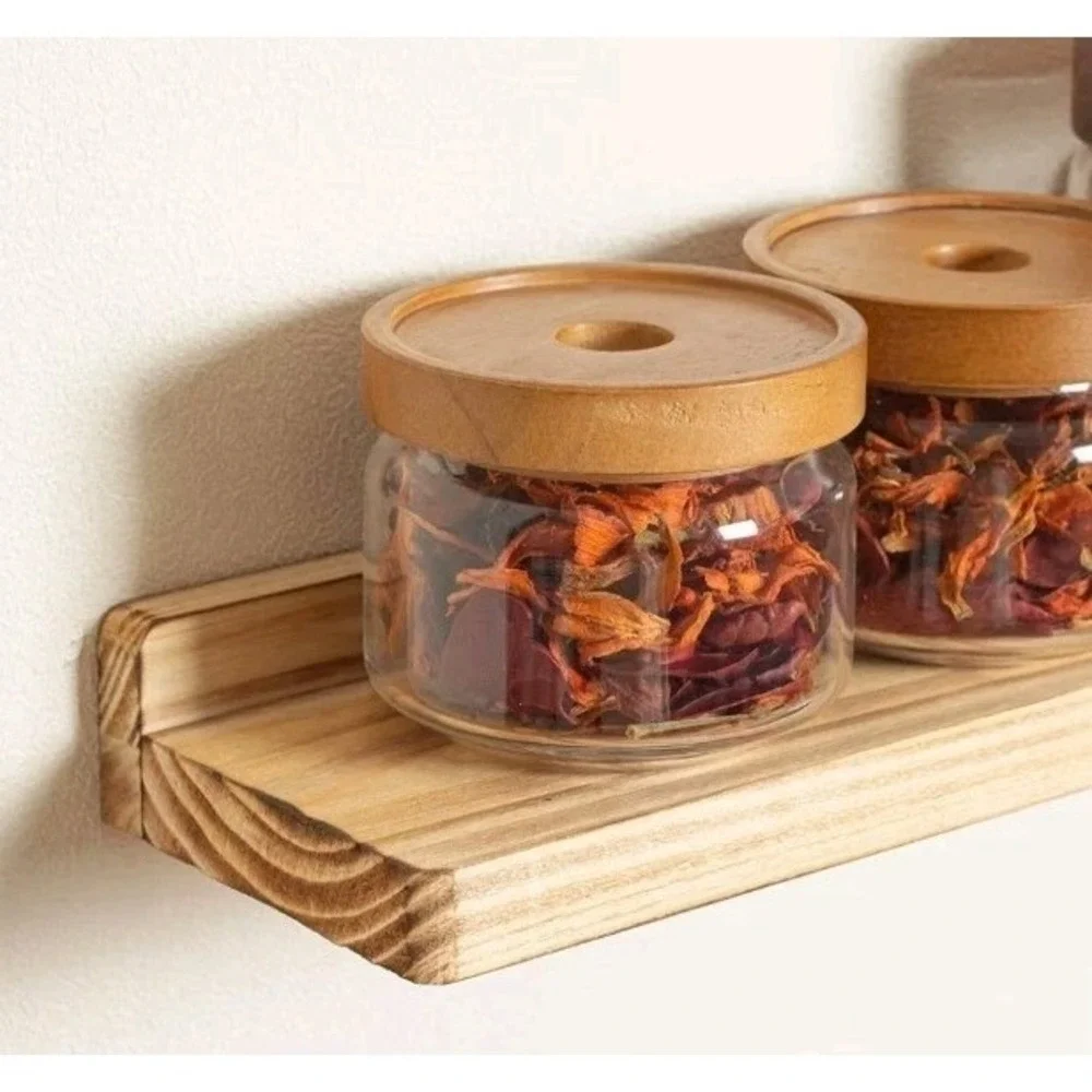 23in Wall Mounted Shelves, Set of 2, Natural Wood Picture Shelves Wall Shelves